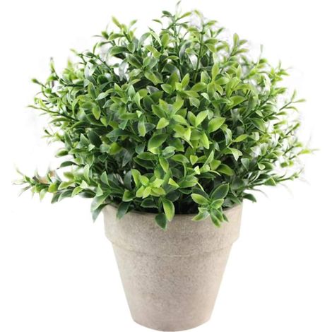 15 cm künstliche Pflanzen, Kunstblumen im Plastiktopf mit Topf, künstliche Blumen für Büro, Zuhause, Außendekoration