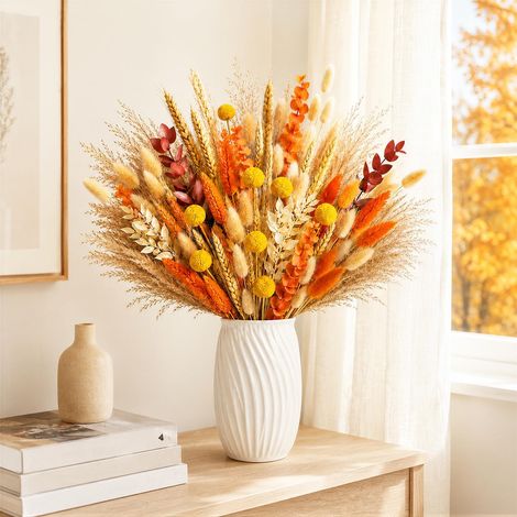 100 Pièce Decoration Automne Deco Fleurs Séchées Décoration Automne Maison (1/5)
