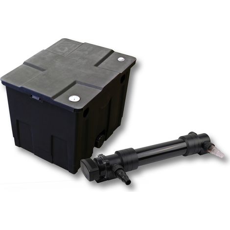 SunSun Komplettset: CBF-350 Teichfilter bis 12000 L Teichfilteranlage als Durchlauffilter, CUV-636 Teichklärer UVC Klärer mit 36 Watt UV-C Leistung