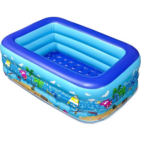 Piscine Gonflable 150 x 105 x 50 cm - PVC Renforcé - Fond Antidérapant - Gonflage Rapide - Adultes et Animaux (1/5)