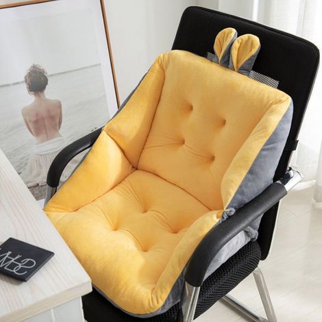 Coussin de Chaise avec Dossier, 45cm siège Coquille Fauteuil Velours Douillet Elastique Coussin de Siège pour pour Bureau Jardin,D (1/5)