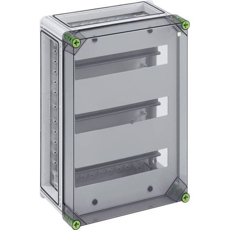 Spelsberg Custodia per interruttori automatici, trasparente, grado di protezione IP65, 42 TE, resistenza agli urti IK08, classe di protezione II, tensione nominale di isolamento 400V AC, senza alogeni