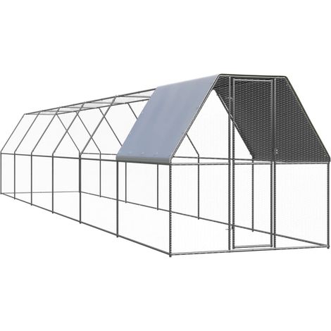 Outdoor-Hühnerkäfig 2x12x2 m Verzinkter Stahl