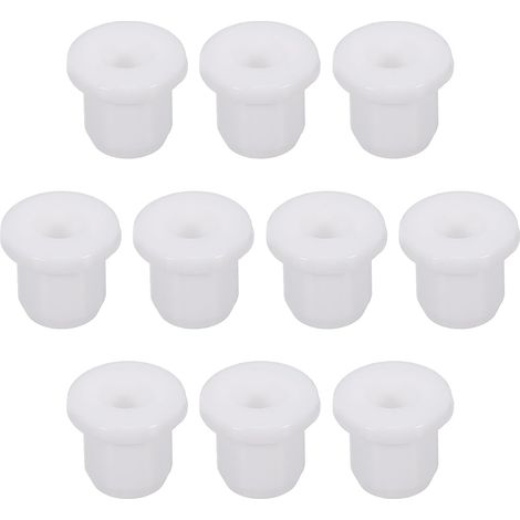 10Pcs Passe-Câble T-Forme Diamètre Installation 8mm, ID 4.5mm, Hauteur de 9.5mm Passe Fil Rondelle Caoutchouc Bouchons de Trous Flexibles pour Orifices de Câbles, Blanc (1/5)