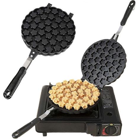 Gaufrier à œufs double face, moules à œufs à bulles, moules à eggettes en alliage d'aluminium (1/4)