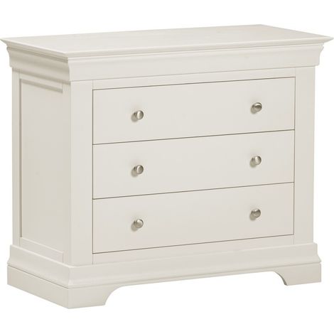 Bordeaux 3 Drawer Chest of Drawers - L43 x W75 x H90 cm - Ivory