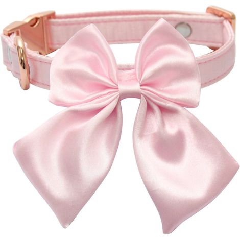 Collier pour chien en soie, rose, fermoir en alliage, taille S (1/4)