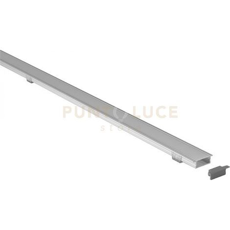 GSTP121- PROFILO IN ALLUMINIO SEZIONABILE INCASSO SU CARTONGESSO PIU DIFFUSORE COLORE GRIGIO SENZA LED DA ACQUISTARE SEPARATAMENTE MT2