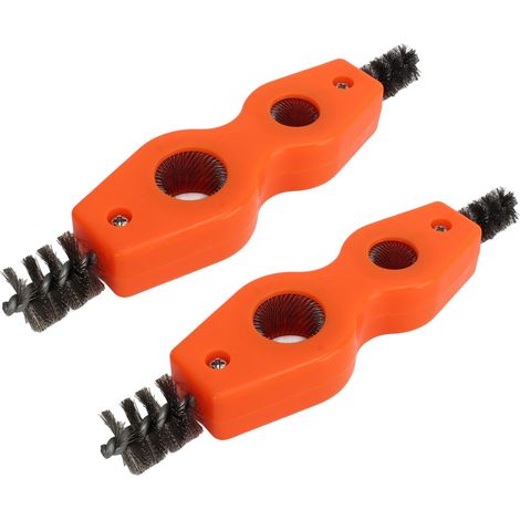Lot de 2 brosses de nettoyage 4 en 1 pour tuyaux, 1/2 et 3/4 pouce, orange, polyvalent, pour batterie auto (1/5)