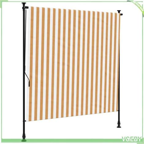 Store roulant d'extérieur - FAFEICY - 368770 - 150x270 cm - Orange et blanc - Tissu polyester 180 g/m² (PU) (1/5)