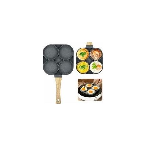 Poêle à 4 Emplacements, Poêle à Crêpes, Petite Poele Oeuf Poêle à Pancakes Antiadhésive en Aluminium pour Petit-déjeuner Oeuf Au Plat Hamburger pour Cuisinière à Gaz et Cuisinière à Induction (1/5)