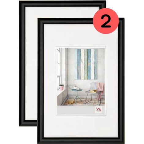 Cadre photo noir 20 x 30 cm double pack, cadre en plastique Trendstyle KP030BD (1/5)