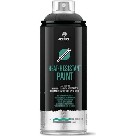 Pintura en Spray MTN PRO ALTA TEMPERATURA NEGRA 400ML (1/2)