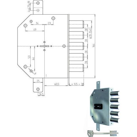 Serrure Sic.Triplice Sx Dm 2105-11N Cr