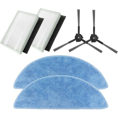Das Ersatzzubehörset für den Yeedi Y1 Plus Saugroboter umfasst 2 HEPA-Filter, 2 Seitenbürsten und 2 waschbare Wischpads. (1/4)