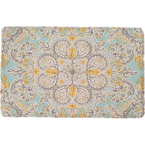 Retro Flower Style Soft Flannel Doormat Kitchen Mat Anti-Slip Water Absorb Carpet 4060cm (1)
