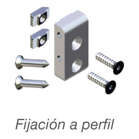 Kit Fijacion Para Soporte Barra (AIRPERFIL) Plata Mate (1/2)
