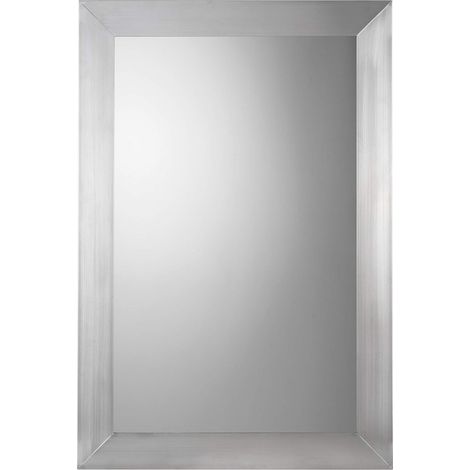 Croydex MM701605 Parkgate - Specchio rettangolare con cornice in acciaio inox spazzolato, 92 x 61 cm
