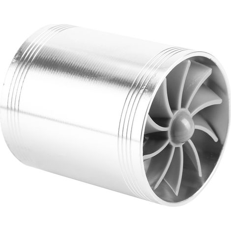 Turbolader mit Doppellüfter-Lufteinlass für Pkw, kraftstoffsparend, silberner Turbolader, Kompressorturbine, Benzinverbrauchsreduzierer (1/5)