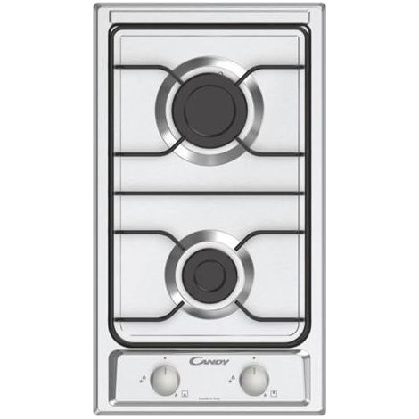 Placa de Gas Domino Candy CHW23X 2 Fuegos Acero Inoxidable 30cm
