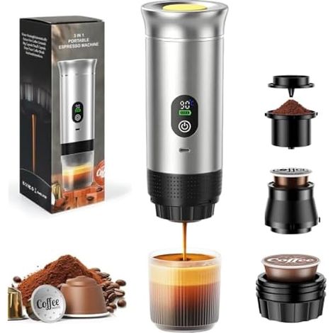 Mini machine à café portable 3 en 1, avec batterie 12 V,écran LED 20 bar (1/2)