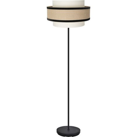 Lampada da terra per soggiorno "Carnelian" Ø40x166cm 1xE27 (lampadina non inclusa) beige e nero