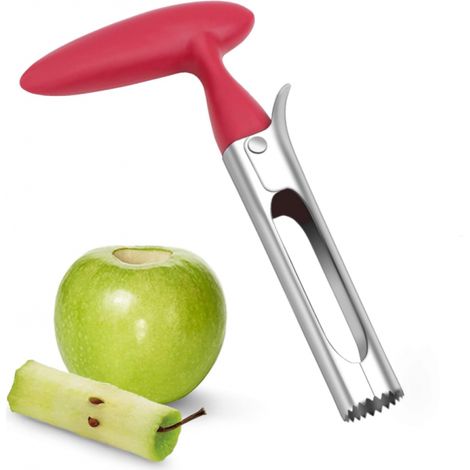 Vide pomme avec poignée en ABS lame dentelée 18 cm Acier inoxydable Acier Rouge (1/5)