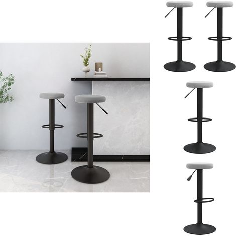 Tabourets de bar lot de 2 gris clair velours - Tabourets De Bar - Tabourets De Comptoir - Tabourets Pivotants - Meubles De Cuisine - Mobilier Moderne (1/5)