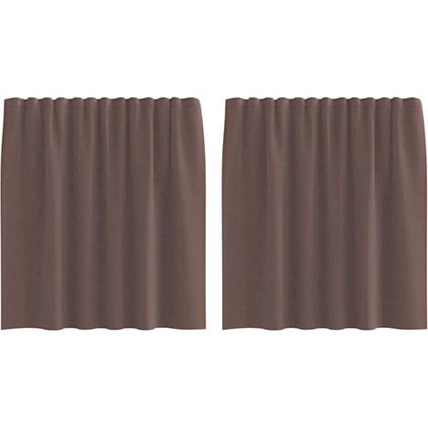Rideaux transparents marron, avec housse pour tringle, deux pièces par paquet. (1/5)