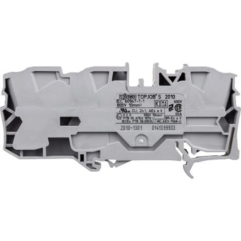 Conector de barra colectora de 3 hilos, 10 mm², gris, 2010-1301 topjobs