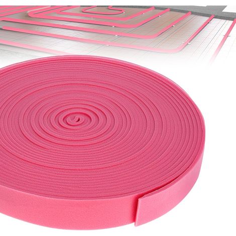 Bande Peripherique Autocollante 50 mm x 5 mm x 20 m en Mousse de Polyéthylène pour Chapes et Chauffage au Sol (1/5)