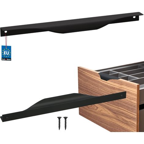 Modern Edge Möbelgriff, Aluminium, Mattschwarz, 256/276 mm