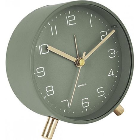 Hoher Wecker – Mattgrünes Metall – Ø 11 cm – Skandinavischer Stil – Wecker fürs Schlafzimmer (1/5)