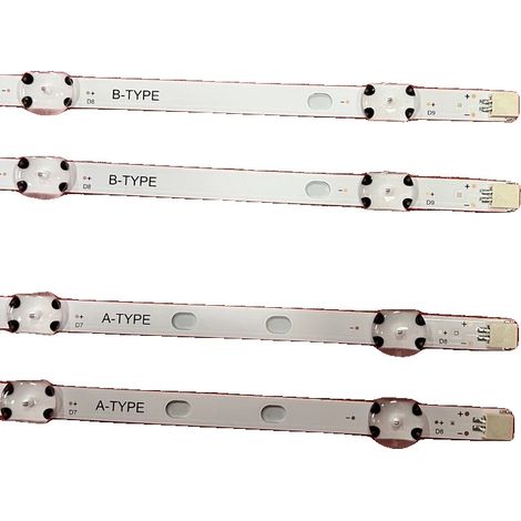 LED-Streifen, 817 mm Länge, 8 LEDs Typ A, 9 LEDs Typ B, passend für verschiedene 43-Zoll-Fernseher, 4 Stück (1/5)