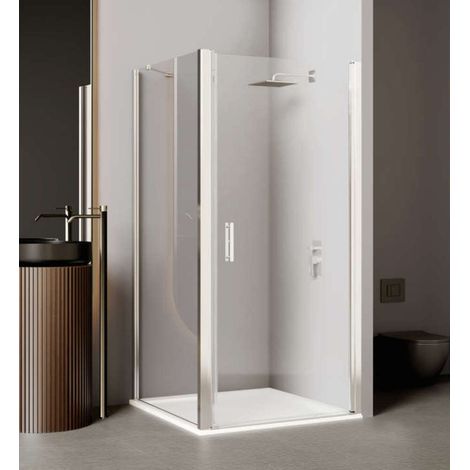 Paroi de douche fixe universelle ROTH EQUI 2MS - 900x2000mm - Profilé Argent poli Verre clair traité déperlant
