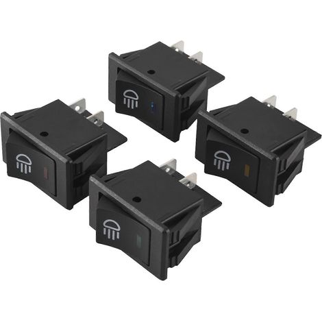 12V 35A Kippschalter für Nebelscheinwerfer an Autos, LKWs oder Booten, mit integrierter LED-Beleuchtung, 4 Pins, schwarz. (1/5)