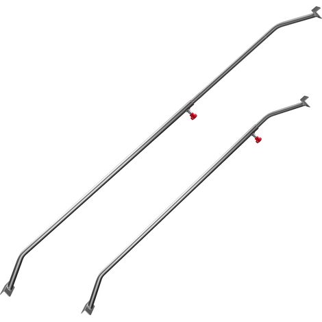 Wiltec 2x soportes para lonas de remolque 108-150 cm, barras de aluminio ajustables para cubiertas de remolque, tensores para toldos planos (1/5)