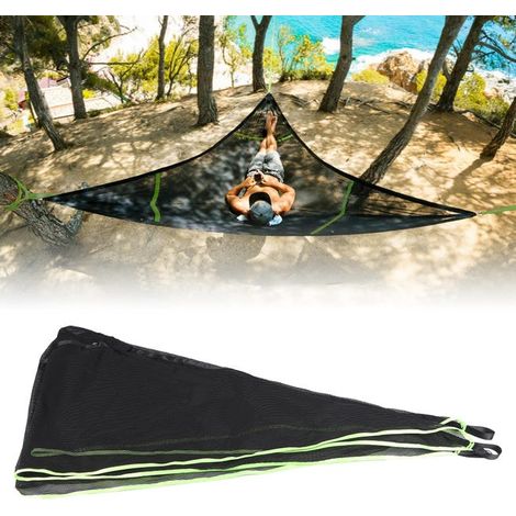 Hamac triangle de plein air, hamac suspendu portatif pour arbres, idéal jardin, voyage, camping, trekking et pique-nique. (1/5)