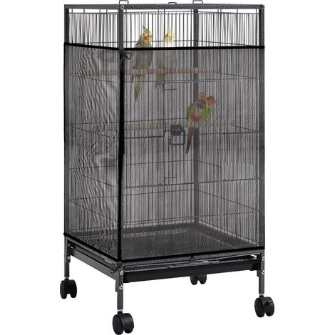 Filet de protection pour cage à oiseaux, réglable, universel, housse pour perroquets, convient les cages rondes carrées (1/5)