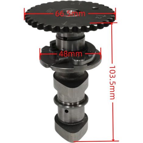 Exhaust camshaft for motorcycle engine 12720-07G10, compatible with Suzuki LTZ400 and LTZ400Z.