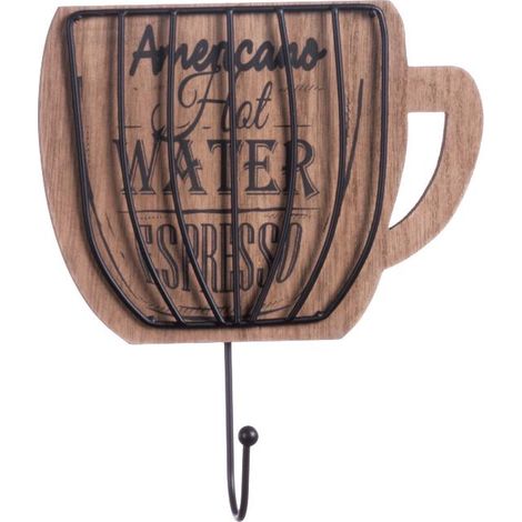 Appendino da cucina in legno mdf e metallo 1 gancio 12.5 x 5 x 19 cm (1/2)