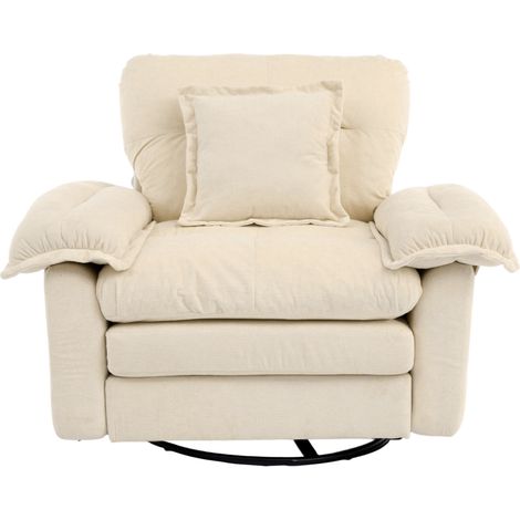 CAIziFauteuil pivotant Chenille à 360° format oversize pour la lecture – fauteuil d'appoint confortable avec coussin de soutien, siège rembourré individuel pour chambre, salon et chambre d'enfant (1/5)