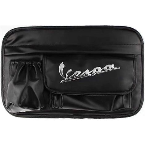 Sacoche étanche pour gants et accessoires moto Piaggio Vespa GTS LX LXV Sprint Primavera 150 300 - yvan (Noir avec logo) (1/5)