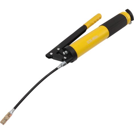 Pistolet graisseur manuel haute pression 10 000 PSI 600 cm³ pour voitures, camions, bateaux, tondeuses à gazon, jaune, à piston unique (1/5)