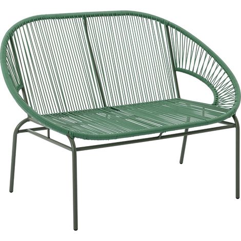 Panca da giardino in fili di Resina intrecciata Kaki - ALIOS III di MYLIA