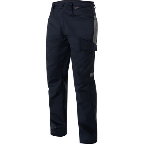 Würth Modyf – Pantalon de travail Star CP250 bleu marine – 6 poches dont 1 poche mètre – Coupe ergonomique genoux – Ceinture élastique ajustable
