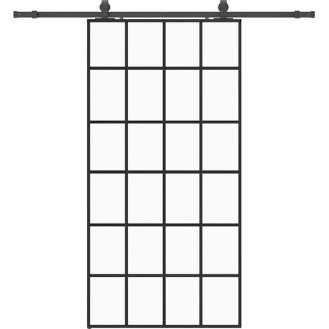 Maison Exclusive - Schiebetür mit Beschlag Schwarz 102x205 cm ESG
