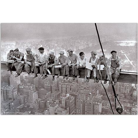 Poster new york pranzo  su un grattacielo