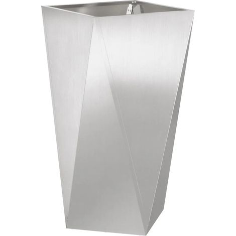Fioriera moderna di design da esterno 40 x 40 x 75 cm resistente agli agenti atmosferici elegante in acciaio inossidabile argento 020053028