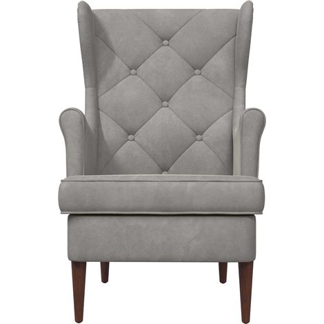 vidaXL Armchair Light Grey Velvet